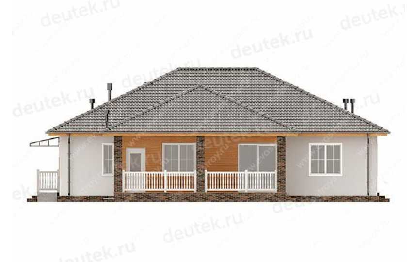 проект узкого одноэтажного дома с размерами 18 м на 14 м LK-38