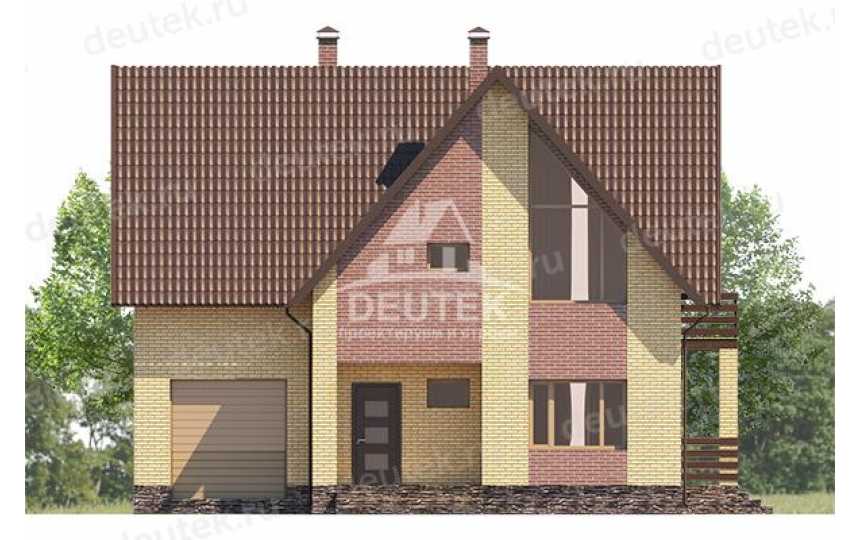 Проект двухэтажного жилого дома в европейском стиле с одноместным гаражом LK-52