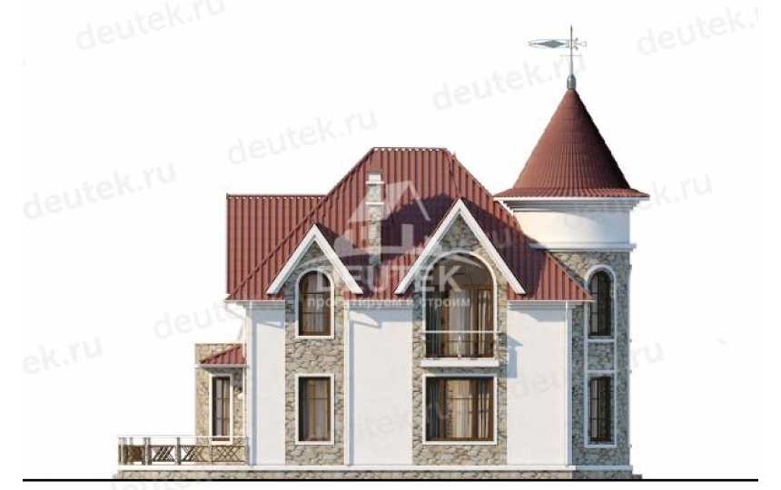 Проект двухэтажного дома в европейском стиле с двухместным гаражом LK-64