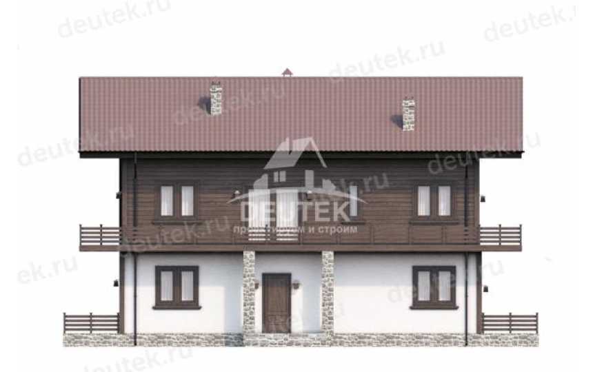 Проект узкого двухэтажного дома в европейском стиле из газобетона с размерами 15 м на 10 м LK-102