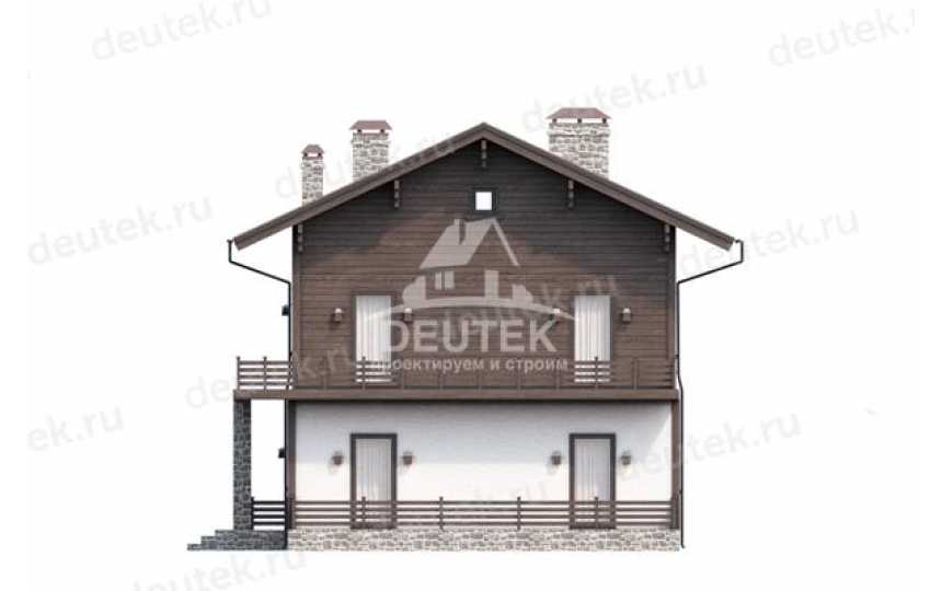 Проект узкого двухэтажного дома в европейском стиле из газобетона с размерами 15 м на 10 м LK-102