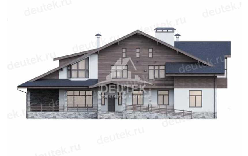 Проект узкого двухэтажного дома из силикатного кирпича с погребом, зимним садом, сауной и бассейном LK-103