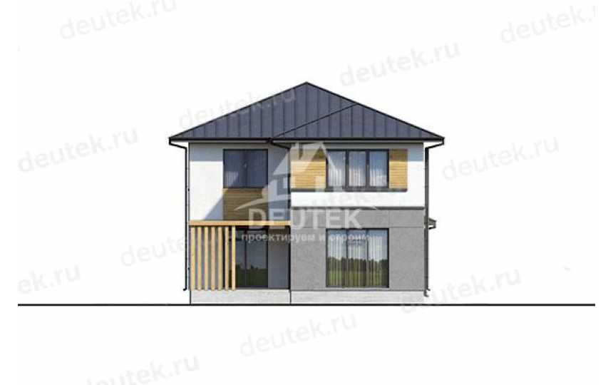 Проект узкого двухэтажного дома из газобетона с размерами 10 м на 22 м и площадью до 300 кв м LK-104