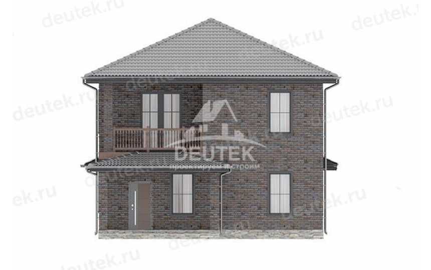 Проект жилого узкого двухэтажного дома из керамических блоков с четырьмя спальнями LK-130