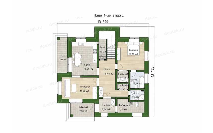 Проект индивидуального двухэтажного жилого дома  DTE-188