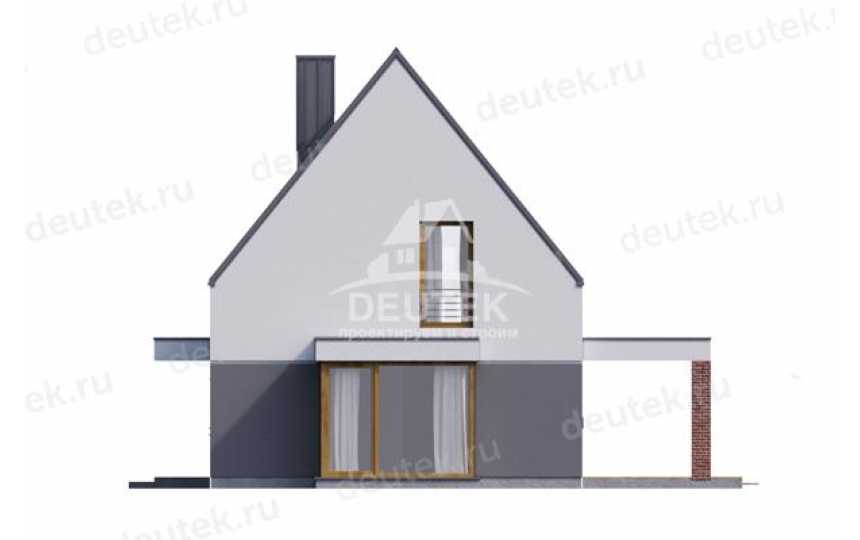 Проект двухэтажного жилого дома в европейском стиле с навесом LK-136