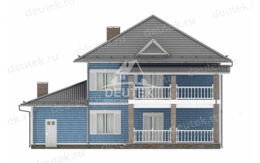 Проект двухэтажного жилого дома в европейском стиле с одноместным гаражом LK-142