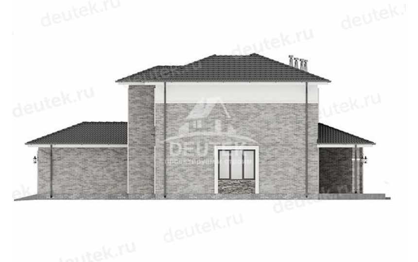 Проект узкого двухэтажного дома из газобетона с двухместным гаражом - LK-151