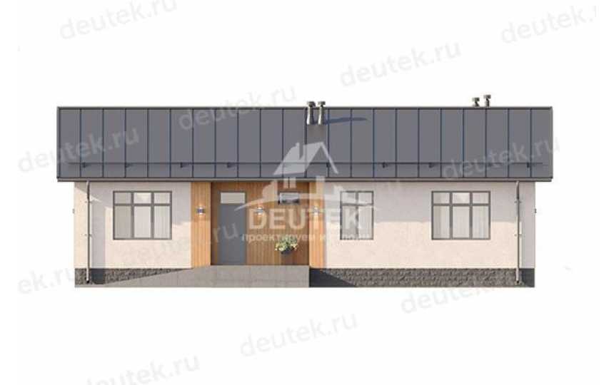 Проект узкого одноэтажного дома из газобетона с размерами 16 м на 12 м - LK-155