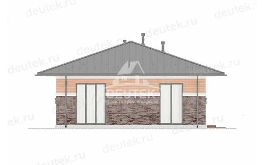 Проект квадратного одноэтажного дома из газобетона с тремя спальнями - LK-159