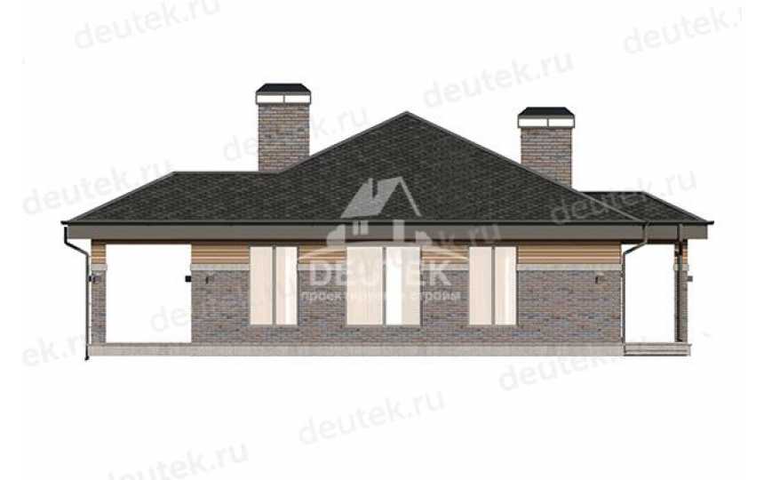 Проект жилого одноэтажного дома из керамических блоков с тремя спальнями - LK-173