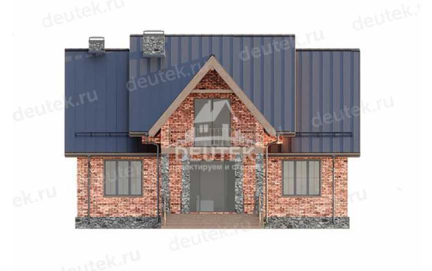 Проект узкого двухэтажного дома из газобетона с зимним садом - LK-179