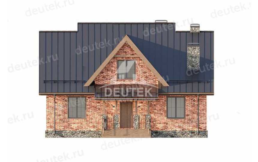 Проект узкого двухэтажного дома из газобетона с зимним садом - LK-179