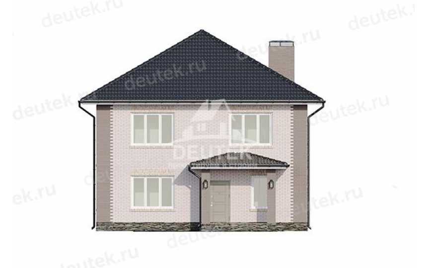 Проект узкого двухэтажного дома в европейском стиле из газобетона с пятью спальнями - LK-175