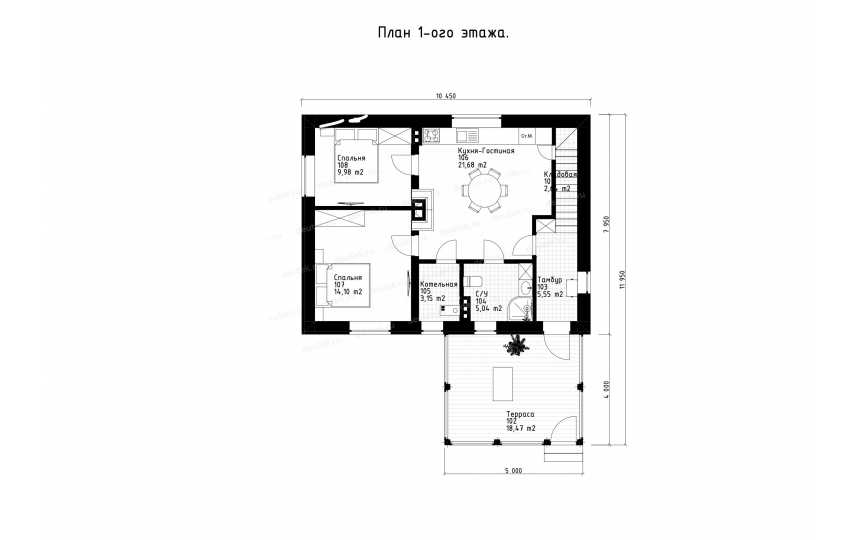 Проект двухэтажный жилого дома DTE-200