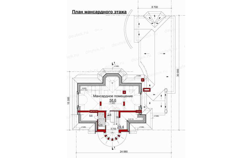 Проект узкого двухэтажного дома с цокольным этажом, бассейном и сауной - LK-210