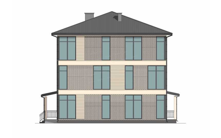 Проект трехэтажного многоквартирного дома с размерами 12 м на 14 м - P306