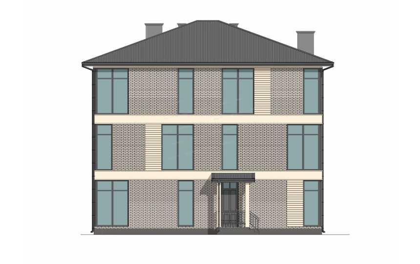 Проект трехэтажного многоквартирного дома с размерами 12 м на 14 м - P306