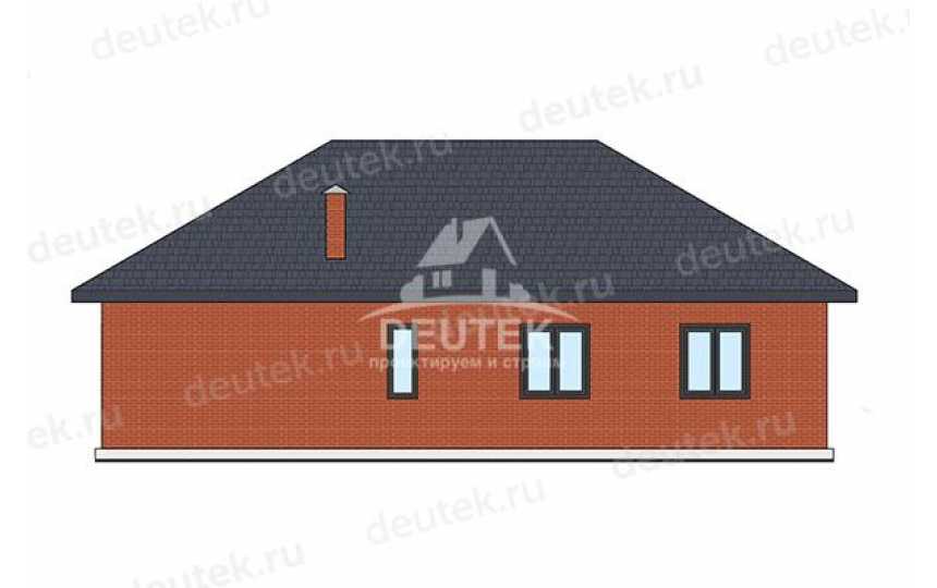 Проект узкого одноэтажного дома с размерами 15 м на 11 м - LK-407