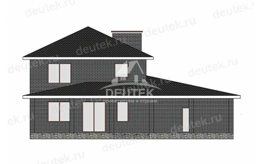 Проект квадратного двухэтажного дома с двухместным гаражом - LK-410