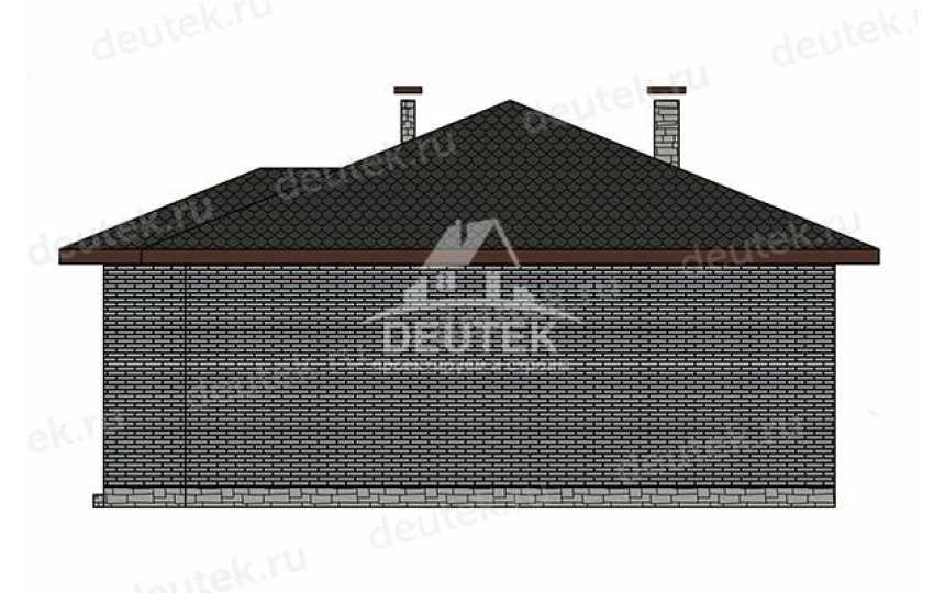 Проект квадратного одноэтажного дома с размерами 10 м на 10 м - LK-412