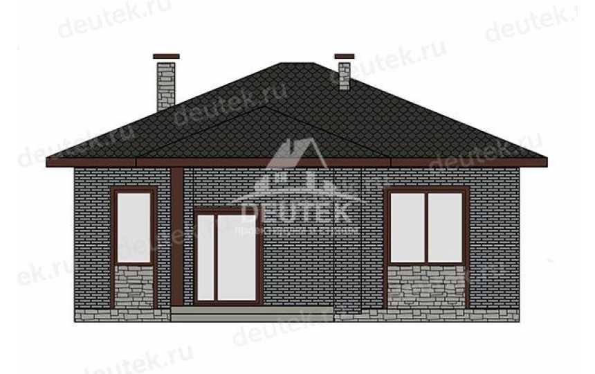 Проект квадратного одноэтажного дома с размерами 10 м на 10 м - LK-412
