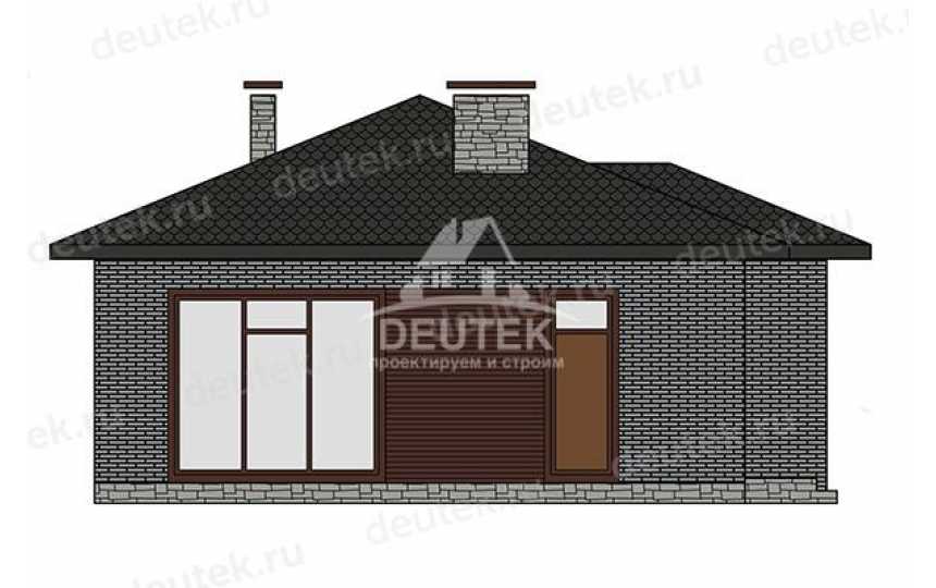 Проект квадратного одноэтажного дома с размерами 10 м на 10 м - LK-412