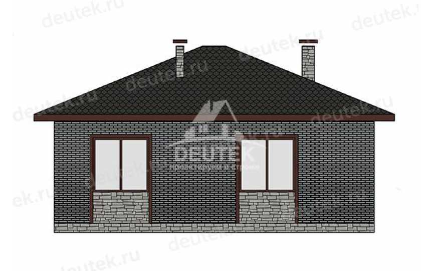 Проект квадратного одноэтажного дома с размерами 10 м на 10 м - LK-412