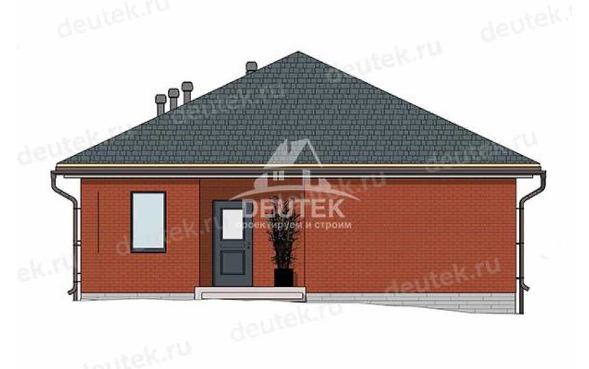 Проект квадратного одноэтажного дома с тремя спальнями - LK-456