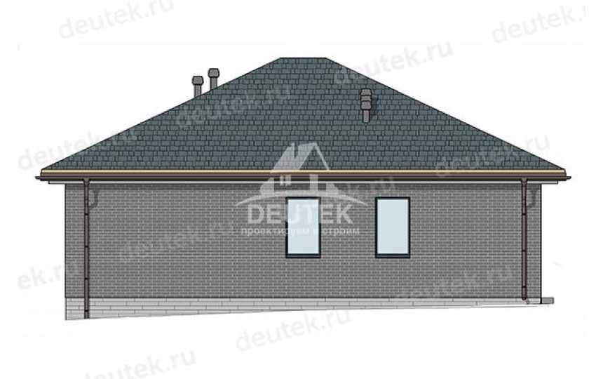 Проект квадратного одноэтажного дома с площадью 100 кв м - LK-457