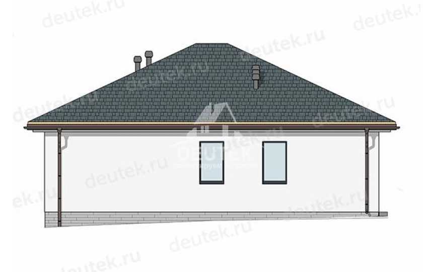 Проект квадратного одноэтажного дома с размерами 11 м на 11 м - LK-460