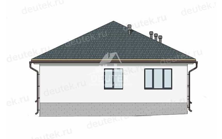 Проект квадратного одноэтажного дома с размерами 11 м на 11 м - LK-460