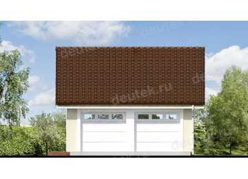 Проект двухместного одноэтажного гаража из керамоблоков - LG-8 LG-8