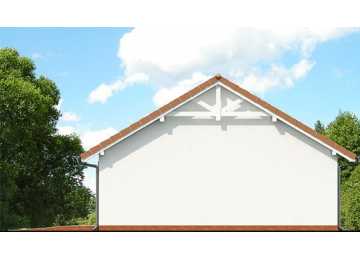 Проект узкого одноэтажного одноместного гаража из керамоблоков в европейском стиле с хозяйственным помещением - VV-8 VV-8