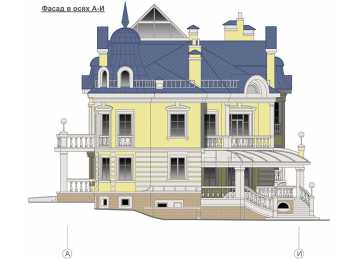 Проект узкого двухэтажного дома из кирпича в стиле барокко с цокольным этажом , погребом и двухместным гаражом PA-16
