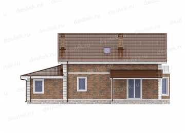 Проект двухэтажного дома из газобетона с террасой и гаражом в европейском стиле DTE-31