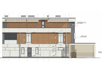 Двухэтажный индивидуальный жилой дом с эксплуатируемой кровлей в стиле ХАЙ-ТЕК  DTE-46