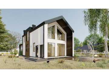 Проект двухэтажного жилого жилого дома в стиле Барнхаус DTE103