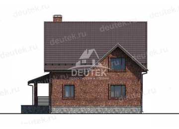 Проект двухэтажного дома из газобетона в европейском стиле с мансардой KVR-69