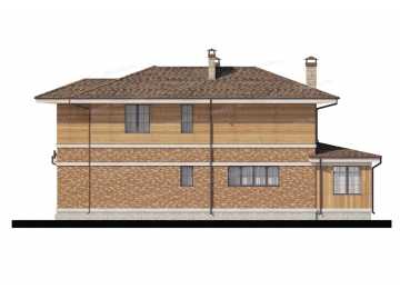 Проект двухэтажного жилого дома в европейском стиле с террасой KVR-66