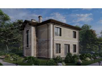Проект индивидуального двухэтажного  дома с террасой DTE-150