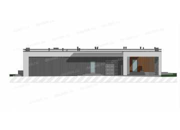 Проект одноэтажного дома в стиле ХАЙ-ТЕК DTE-183