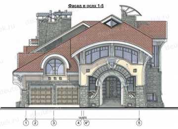 Проект трехэтажного дома из кирпича с двухместным гаражом L-14