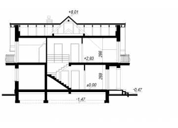 Проект двухэтажного дома с мансардой и гаражом SM-8 SM-8