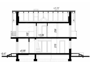 Проект европейского двухэтажного дома из керамоблоков с одноместным гаражом и камином - LG-3 LG-3