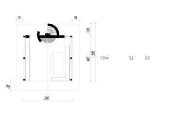 Проект квадратной одноэтажной беседки из керамоблоков в европейском стиле - SK-19 SK-19