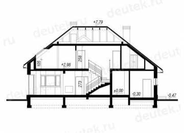 Проект европейского квадратного двухэтажного дома из керамоблоков с двухместным гаражом и камином - VR-3 VR-3