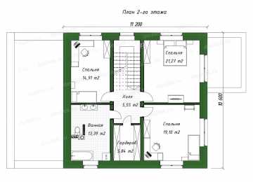 Проект индивидуального двухэтажного жилого дома DTE94