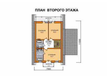 Проект двухэтажного дома с площадью до 200 кв м и навесом KVR-16