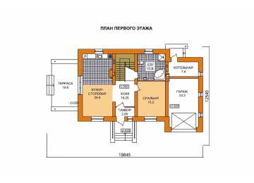 Проект двухэтажного дома с площадью до 250 кв м и одноместным гаражом KVR-21